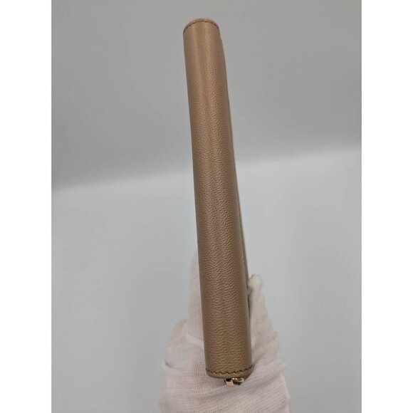 Burberry Large Check Zip Around Grainy Leather Canvas Wallet Chestnut Be… - Picture 5 of 12